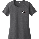 Scary Badgers Ladies PosiCharge Tri-Blend Wicking Scoop Neck Raglan Tee